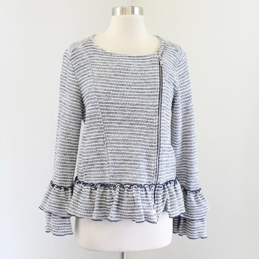 Banana Republic Ruffle Peplum Tweed Jacket - Picture 3 of 8